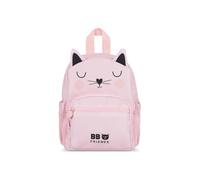 BEBE Friends Zaino Asilo con Cinghia Pettorale, Zainetto Scuola Materna Impermeabile per Bimba e Bimbo, Piccolo Zaino per Bambini Gatto Rosa