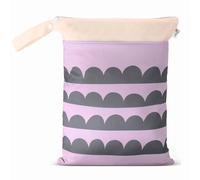 BebeBiu Borse da naso per pannolini di stoffa: borsa impermeabile in poliestere con 2 tasche con cerniera e maniglia, riutilizzabili, per asilo, borsa per pannolini e viaggi, Pale Mauve Wave, moderno