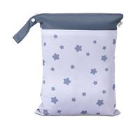 BebeBiu Borse da naso per pannolini di stoffa: borsa impermeabile in poliestere con 2 tasche con cerniera e maniglia, riutilizzabili, per asilo, borsa per pannolini e viaggi, Stella blu, moderno