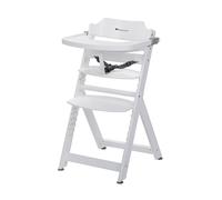 Bebeconfort Timba Seggiolone Evolutivo in Legno, 6 mesi-10 anni, 30 kg, Seggiolone Pappa per bambini, con Vassoio, Seduta e poggiapiedi regolabili, compatibile con sdraietta Timba Baby, White