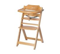 Bebeconfort Timba Seggiolone Evolutivo in Legno naturale, 6 mesi-10 anni, 30 kg, Seggiolone Pappa per bambini, con Vassoio, Seduta e poggiapiedi regolabili, compatibile con sdraietta Timba Baby
