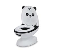 Bebeconfort WC Mini Size, Vasino bambini, 1-4 anni, 0-20 kg, Design realistico con paraspruzzi, Suono dello scarico, Tazza rimovibile, Facile da pulire, Piedino in gomma, Orsetto, Black & White