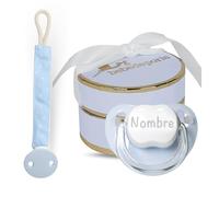 BebeDeParis Ciuccio per Bambini Personalizzato con Nome, per Neonati 0-6 Mesi, Include Scatola Personalizzata, Senza BPA
