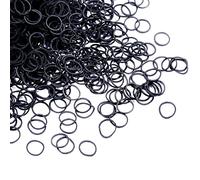BEBEEPOO - 500 mini elastici neri in gomma con scatola morbidi elastici per capelli per bambini