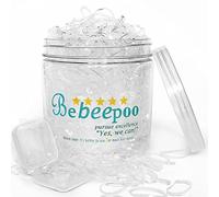 BEBEEPOO - Elastici per capelli trasparenti, 2000 pezzi, mini elastici trasparenti per capelli, con scatola piccola, morbidi elastici per capelli per ragazze, bambini e donne
