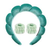 BEBEEPOO Fasce per capelli da spa per lavare il viso, in velluto, confezione combinata - fasce per trucco gonfie per lavare il viso, maschera, trattamento della pelle