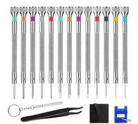 BEBEEPOO - Set di 13 cacciaviti professionali per orologi, micro cacciaviti di precisione, set di riparazione per occhiali, 0,6-2,0 mm, gioielli, computer e telefoni piccoli strumenti