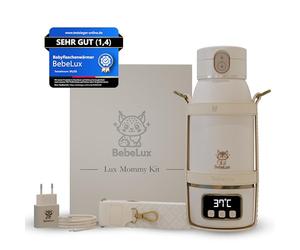 BEBELUX V2 Lux Mommy Kit scaldabiberon - La confezione regalo definitiva per te e i tuoi cari, temperatura perfetta in 2 minuti, 15 bottiglie per carica, senza BPA e sterilizzazione fino a 100 °C