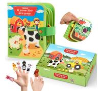 BebeLúz, Libro Montessori 1 Anno - Busy Board in SPAGNOL, 20 In 1 Busy Book Attività Animali Fattoria, Regali Originali Bambini 1 Anno, Giocattoli Montessori 2 Anni, Giocattoli Sensoriali 1 2 3 4 Anni