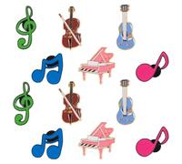 BEBEMOKO 12 pezzi Spille Tema Musicale in Metallo Note e Strumenti Musicali Smaltati Spille da Bavero per Abbigliamento e Borse Idee Regalo per Musicisti e Appassionati di Musica