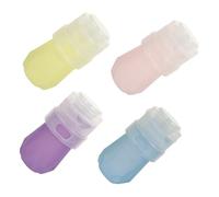 BEBEMOKO 4 pezzi Bottiglie Silicone per Lozione e Cosmetici da Viaggio Dispenser Antispreco Piccolo e Portatile Colori Giallo Blu Viola Rosa