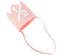 BEBEMOKO Cappello da Festa Corona Rosa Dorato da 1/2 Anni, Cappello Decorativo Sicuro e Comodo per Compleanni e Feste, Accessorio Fotografico per Ricordi Memorabili