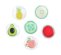 BEBEMOKO Cerotti Occhi Rinfrescanti a Forma di Frutta 6 Pezzi, Impacchi Freddi e Caldi in Gel Pvc per Alleviare Affaticamento e Gonfiore, Maschera Occhi Estiva Morbida e Confortevole