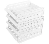 BEBEMOKO Contenitore Per Uova Impilabile 4 Strati Bianco Da 30 Posti, Scatola Per Conservare Uova Design Scanalato Antiurto, Organizzatore Per Frigorifero Compatibile Cassetti e Congelatori