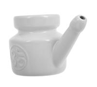 BEBEMOKO Flacone Per Lavaggio Nasale in Ceramica 350ml Detergente Nasale Riutilizzabile Per Pulizia Dei Seni Paranasali Strumento Domestico Delicato e Yoga