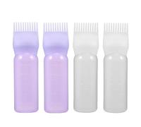 BEBEMOKO Flaconi Applicatori Tintura Chioma con Pettine Radici 4 Pezzi Bottiglie Graduati per Salone e Uso Domestico in Plastica per Colorazione Chioma Facile Applicazione Viaggio
