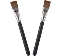 BEBEMOKO Pennello per Maschera Viso 2 Pezzi, Applicatore a Pennello per Maschera di Fango Professionale Setole Piatte in Fibre Sintetiche e Manico in Legno, Strumento di Bellezza per Uso