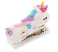 BEBEMOKO Pinzatrice Manuale Portatile Unicorno, Spillatrice Piccola per Studenti in Silicone e Acciaio Inox, Cucitrice da Scrivania per Scuola, Ufficio e Uso Domestico