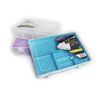 BEBEMOKO Scatola astuccio a doppio matita Cartoleria scatole portaoggetti storage box utensili portapenne contenitori Custodia per cancelleria astuccio multifunzionale per penne Blue