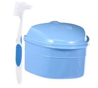 BEBEMOKO Scatola Per Dentiera Con Spazzolino e Contenitore Per Immersione Custodia Igienica Per Protesi Dentarie Con Filtro Pulizia Raccomandata Dentisti Spazzolino