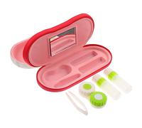 BEBEMOKO Scatola Per Occhiali Doppio Strato e Custodia Per Lenti a Contatto Portatile in Pu Specchio, Contenitore Compatto e Resistente Per Viaggi e Uso Esterno