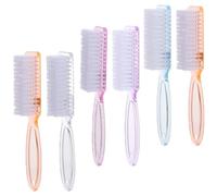 BEBEMOKO Set 6 Pezzi Spazzole la Pulizia delle Unghie Manico lungo Ergonomico, Spazzola per Pedicure e Pulizia Dita dei Piedi, Accessori per Manicure e Uso Domestico Colore Colore Casuale