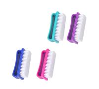 BEBEMOKO Spazzole per Unghie 4 Pezzi Manico Unico Pennello a Fine Materiali Resistente Facile da Usare Design Compatto Colori Assortiti