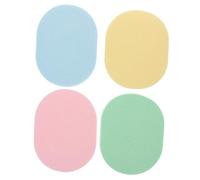 BEBEMOKO Spugna Ovale Per La Pulizia Del Viso 4 Pezzi, Strumento Esfoliante e Detergente Portatile, Spugne Per Lavaggio Viso Per Rimozione Trucco e Quotidiana Della Pelle