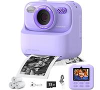 BEBERISI - Fotocamera digitale HD per bambini con stampa istantanea, giocattolo per bambini e bambine dai 3 4 5 6 7 8 9 10 11 12 anni, regalo di Natale e compleanno (viola)