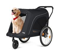 Beberoad 2 in 1 Rimorchio da Bicicletta e Passeggino per Cani, Rimorchio Bici per Cani con Porta Anteriore e Posteriore, Finestre a Rete e Tetto Apribile, Carico Massimo 45 kg