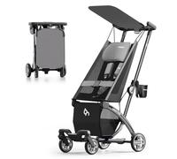 Beberoad R1 Passeggino da viaggio pieghevole automatico per aereo, ultra compatto, passeggino per neonati e bambini dai 6 mesi in su, leggero, approvato da cabina, solo 5,2 kg, grigio
