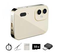 BEBESIRI Fotocamera digitale D6 con messa a fuoco automatica e registrazione video 4K, fotocamera UHD compatta portatile da 64 MP, zoom digitale 16X, anti-shake, include scheda da 32 GB, per