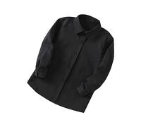 BebeXi Camicia Taglia 146 per Ragazzi e Ragazze, Vestibilità Classica, Camicia a Girocollo, Cotone, Morbida, a Maniche Lunghe, Top Basic Camicie per Ragazzi da Cerimonia 92, Nero , 9-10 Anni