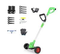 BebeXi tagliaerba Batteria Mulching Tosaerba Elettrico, 2 Tipi di Lame Tosaerba da Giardino Piccolo Domestico 12V Tosaerba Senza Fili con Guida da Terra