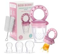 Bebi Born Ciuccio Frutta Neonati Evolutivo in Silicone Senza BPA - Tettarella Sicura per la Scoperta dei Cibi Ssolidi - 3 Misure 4-24 Mesi - Allevia il Dolore alle Gengive - Rosa