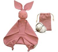 BEBICCO - Doudou Baby 30 x 30 cm in mussola di cotone - Lange Bebe - Doudou Asciugamano - Coperta di sicurezza (rosa polvere)