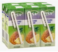 Bebida de Piña Jugo, Succo di Ananas Tropicale, 200 ml, Confezione da 3, Senza Grassi, Basso Contenuto di Zuccheri, Forma Liquida, pack 4