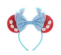 BEBIKR Cerchietto per capelli da donna, per Halloween, orecchie da topo, paillettes, fiocco per capelli, per donne, studenti, feste, cosplay, accessori per capelli