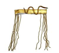 BEBIKR Cerchietto per capelli egiziano per festa di Halloween, per adolescenti e adulti, con decorazione a serpente, colore oro