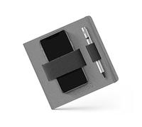 BEBLAU FLEX - Taccuino Smart con organizer portatile incorporato | Soluzione per lavorare da casa | Accessori per laptop | Perfetto per telefoni | Ottimo regalo | GRIGIO SCURO - GRIGIO - PUNTINI