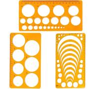 Bebochoi 3 Pezzi Disegno Stencil Cerchio, Stencil Circolare Modello Circolare in Plastica, Disegno Geometrico Righello, Righello Geometrico per Edifici Scolastici e stencil per Disegno