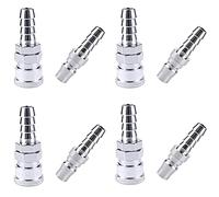 Bebochoi 8 Pcs Attacchi Rapidi Aria Compressa, SH + PH Pneumatici Innesto Rapido Aria, Raccordi Aria a SgancioRapido Maschio Femmina, per 9mm Tubo Aria Compressa