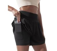 BebreezChic Pantaloncini da corsa da donna, Nero , S