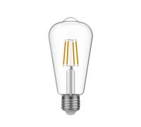 BeBulbs Lampadina LED Edison ST64 E03 (E27, 4W, 470 lm, 2700K, trasparente) - Design vintage a filamento - Efficienza e durata oltre 15.000 ore
