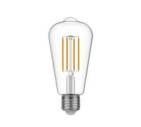 BeBulbs Lampadina LED Edison ST64 T02 (E27, 7W, 806 lm, 2700K, trasparente, dimmerabile) - Filamenti a lunga durata - Luce bianca calda uniforme e confortevole