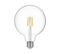 BeBulbs Lampadina LED globo G125 E05 (E27, 4W, 470 lm, 2700K, trasparente, Ø125 x 178 mm) - Luce calda a filamento - Durata media oltre 15.000 ore