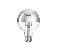 BeBulbs Lampadina LED globo mezza sfera argento G95 (E27, 7W, 650 lm, 2700K, dimmerabile) - Vetro trasparente con finitura argentata - Luce calda regolabile senza abbagliamento