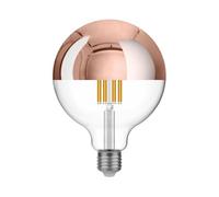 BeBulbs Lampadina LED globo mezza sfera rame G125 (E27, 7W, 650 lm, 2700K, dimmerabile, Ø 125 mm) - Rivestimento in rame - Luce calda antiabbagliamento
