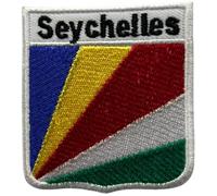 Bebuz Toppa ricamata con bandiera dello scudo nazionale delle Seychelles, da applicare con ferro da stiro, da cucire, per giacche, cappelli, borse, uniformi militari