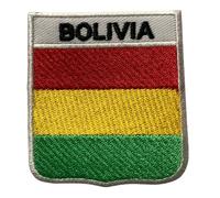 Bebuz, toppa ricamata con bandiera nazionale della Bolivia, da applicare con ferro da stiro, da cucire, per giacche, cappelli, borse, uniformi militari